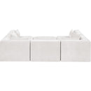  Meridian Stellar 114" Cream Chenille Fabric Upholstered 6 pc Modular Sectional IMAGE 3