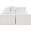  Manufacturer Color_Cream -- Stellar 114" Cream Chenille Fabric Upholstered 6 pc Modular Sectional IMAGE 4