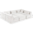  Manufacturer Color_Cream -- Stellar 114" Cream Chenille Fabric Upholstered 6 pc Modular Sectional IMAGE 8