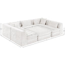  Meridian Stellar 114" Cream Chenille Fabric Upholstered 6 pc Modular Sectional IMAGE 8