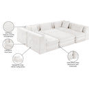 Manufacturer Color_Cream -- Stellar 114" Cream Chenille Fabric Upholstered 6 pc Modular Sectional IMAGE 9