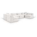  Manufacturer Color_Cream -- Stellar 152" Cream Chenille Fabric Upholstered 6 pc Modular Sectional IMAGE 1