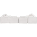  Manufacturer Color_Cream -- Stellar 152" Cream Chenille Fabric Upholstered 6 pc Modular Sectional IMAGE 3