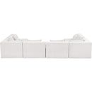  Meridian Stellar 152" Cream Chenille Fabric Upholstered 6 pc Modular Sectional IMAGE 3