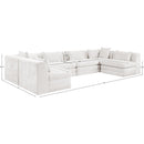  Manufacturer Color_Cream -- Stellar 152" Cream Chenille Fabric Upholstered 6 pc Modular Sectional IMAGE 8