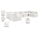  Manufacturer Color_Cream -- Stellar 152" Cream Chenille Fabric Upholstered 6 pc Modular Sectional IMAGE 9