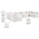  Meridian Stellar 152" Cream Chenille Fabric Upholstered 6 pc Modular Sectional IMAGE 9