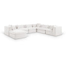  Manufacturer Color_Cream -- Stellar 152" Cream Chenille Fabric Upholstered 7 pc Modular Sectional IMAGE 1