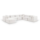  Meridian Stellar 152" Cream Chenille Fabric Upholstered 7 pc Modular Sectional IMAGE 1