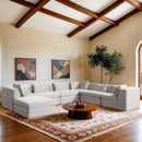  Manufacturer Color_Cream -- Stellar 152" Cream Chenille Fabric Upholstered 7 pc Modular Sectional IMAGE 2