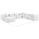  Manufacturer Color_Cream -- Stellar 152" Cream Chenille Fabric Upholstered 7 pc Modular Sectional IMAGE 8