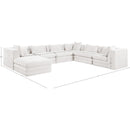 Meridian Stellar 152" Cream Chenille Fabric Upholstered 7 pc Modular Sectional IMAGE 8
