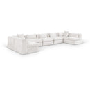  Manufacturer Color_Cream -- Stellar 190" Cream Chenille Fabric Upholstered 7 pc Modular Sectional IMAGE 1
