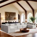 Meridian Stellar 190" Cream Chenille Fabric Upholstered 7 pc Modular Sectional IMAGE 2