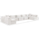  Manufacturer Color_Cream -- Stellar 190" Cream Chenille Fabric Upholstered 7 pc Modular Sectional IMAGE 8