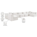  Manufacturer Color_Cream -- Stellar 190" Cream Chenille Fabric Upholstered 7 pc Modular Sectional IMAGE 9