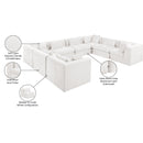  Manufacturer Color_Cream -- Stellar 152" Cream Chenille Fabric Upholstered 8 pc Modular Sectional IMAGE 9