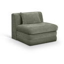  Meridian Stellar Green Chenille Fabric Upholstered Modular Armless Chair IMAGE 1