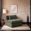  Manufacturer Color_Green -- Stellar Green Chenille Fabric Upholstered Modular Armless Chair IMAGE 2