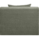  Meridian Stellar Green Chenille Fabric Upholstered Modular Armless Chair IMAGE 3