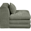  Meridian Stellar Green Chenille Fabric Upholstered Modular Armless Chair IMAGE 4