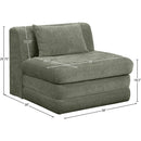  Meridian Stellar Green Chenille Fabric Upholstered Modular Armless Chair IMAGE 8