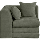  Meridian Stellar Green Chenille Fabric Upholstered Modular Corner Chair IMAGE 3