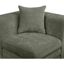  Meridian Stellar Green Chenille Fabric Upholstered Modular Corner Chair IMAGE 4