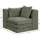  Manufacturer Color_Green -- Stellar Green Chenille Fabric Upholstered Modular Corner Chair IMAGE 7
