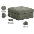  Meridian Stellar Green Chenille Fabric Upholstered Modular Ottoman IMAGE 6