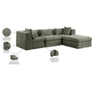  Manufacturer Color_Green -- Stellar 114" Green Chenille Fabric Upholstered 4 pc Modular Sectional IMAGE 12