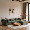  Manufacturer Color_Green -- Stellar 114" Green Chenille Fabric Upholstered 4 pc Modular Sectional IMAGE 2