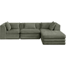  Manufacturer Color_Green -- Stellar 114" Green Chenille Fabric Upholstered 4 pc Modular Sectional IMAGE 3