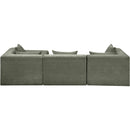  Meridian Stellar 114" Green Chenille Fabric Upholstered 4 pc Modular Sectional IMAGE 4