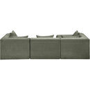  Manufacturer Color_Green -- Stellar 114" Green Chenille Fabric Upholstered 4 pc Modular Sectional IMAGE 5