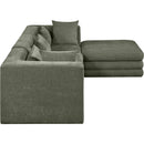  Manufacturer Color_Green -- Stellar 114" Green Chenille Fabric Upholstered 4 pc Modular Sectional IMAGE 6