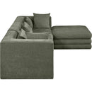  Meridian Stellar 114" Green Chenille Fabric Upholstered 4 pc Modular Sectional IMAGE 6