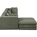  Manufacturer Color_Green -- Stellar 114" Green Chenille Fabric Upholstered 4 pc Modular Sectional IMAGE 7