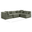  Manufacturer Color_Green -- Stellar 114" Green Chenille Fabric Upholstered 4 pc Modular Sectional IMAGE 11