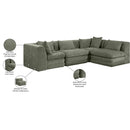  Manufacturer Color_Green -- Stellar 114" Green Chenille Fabric Upholstered 4 pc Modular Sectional IMAGE 12