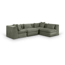  Manufacturer Color_Green -- Stellar 114" Green Chenille Fabric Upholstered 4 pc Modular Sectional IMAGE 1