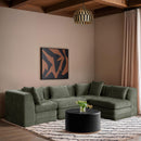  Manufacturer Color_Green -- Stellar 114" Green Chenille Fabric Upholstered 4 pc Modular Sectional IMAGE 2