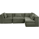  Manufacturer Color_Green -- Stellar 114" Green Chenille Fabric Upholstered 4 pc Modular Sectional IMAGE 3