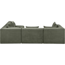  Manufacturer Color_Green -- Stellar 114" Green Chenille Fabric Upholstered 4 pc Modular Sectional IMAGE 4