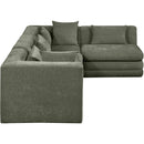 Manufacturer Color_Green -- Stellar 114" Green Chenille Fabric Upholstered 4 pc Modular Sectional IMAGE 6