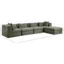  Manufacturer Color_Green -- Stellar 152" Green Chenille Fabric Upholstered 5 pc Modular Sectional IMAGE 10