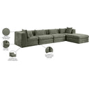  Manufacturer Color_Green -- Stellar 152" Green Chenille Fabric Upholstered 5 pc Modular Sectional IMAGE 11