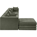  Manufacturer Color_Green -- Stellar 152" Green Chenille Fabric Upholstered 5 pc Modular Sectional IMAGE 4