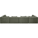  Meridian Stellar 152" Green Chenille Fabric Upholstered 5 pc Modular Sectional IMAGE 6