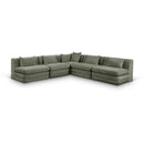  Meridian Stellar 114" Green Chenille Fabric Upholstered 5 pc Modular Sectional IMAGE 1